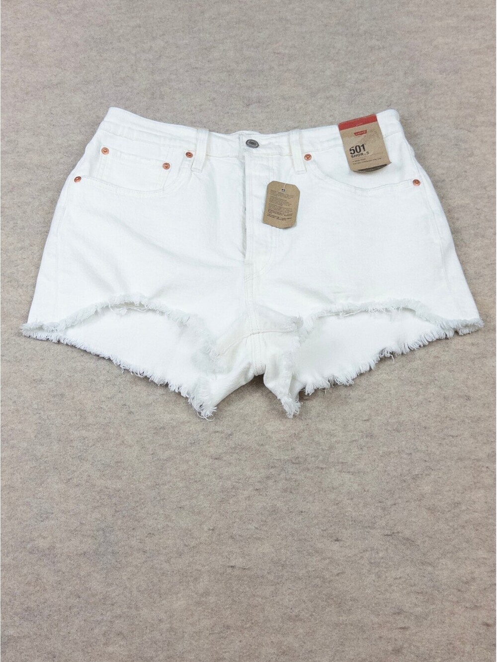 Levi's 501 White Denim Cut-Off Shorts W31